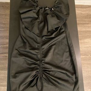 BLOOMCHIC Ruched Black Mini Dress size 14 (XL)